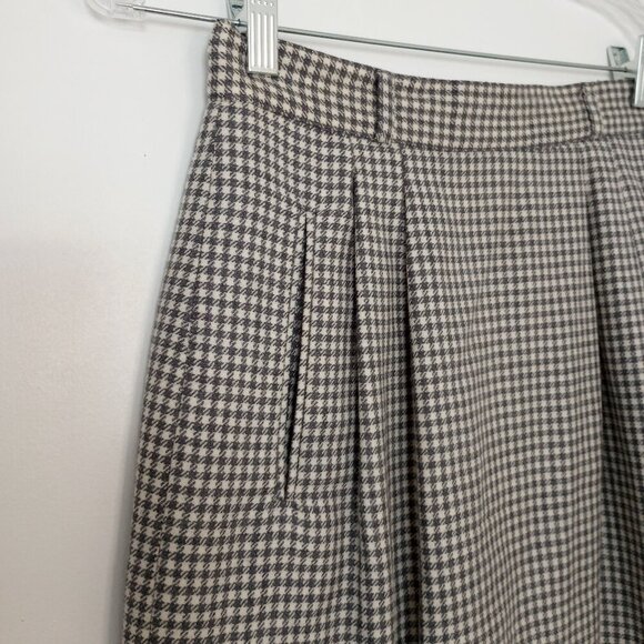 Liz Claiborne Grey & White Check Tweed Wool Vintage Career Skirt - Picture 4 of 9